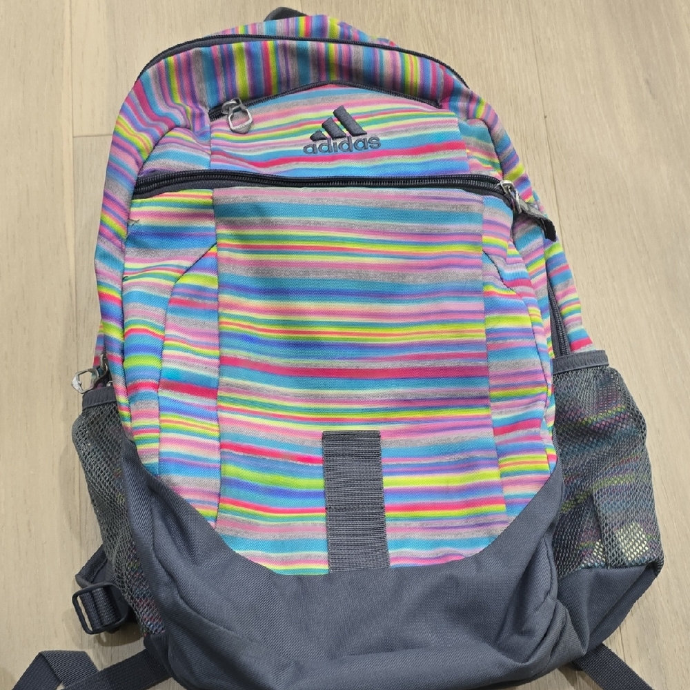 Adidas Kids' Rainbow Striped Backpack